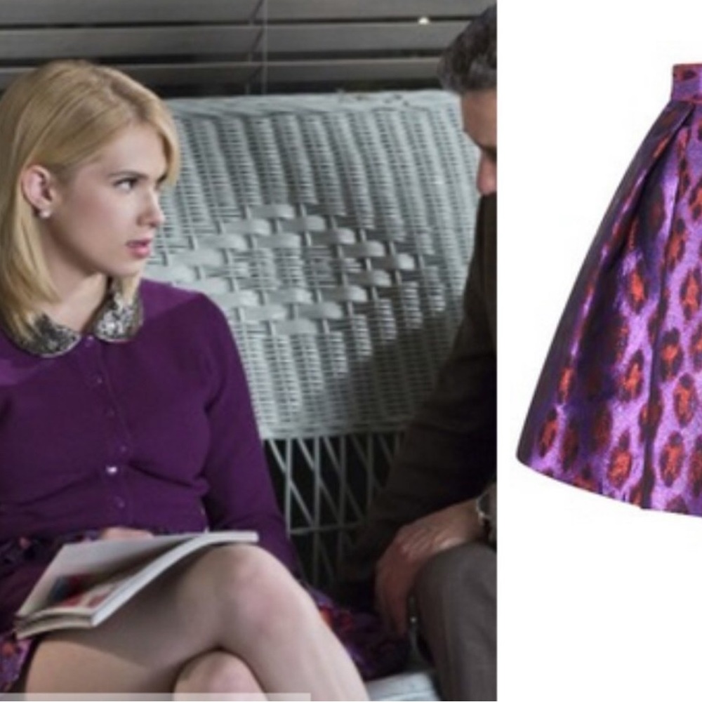NEW Disco Purple Lantern Skirt Metallic Leopard Print Size 6 - Picture 6 of 6